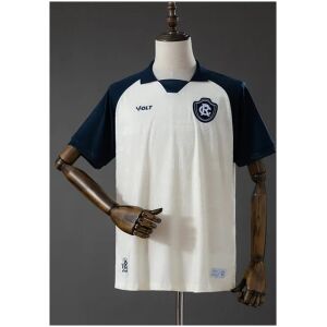 Mens Clube do Remo Away Jersey 2026/27 front view in off-white with navy raglan sleeves and anchor crest
