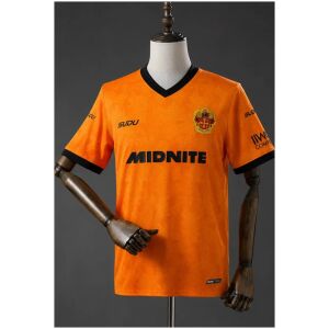 Mens Wolves 150th Anniversary Jersey 2026/27 Mens Wolves 150th Anniversary Jersey 2026/27 front view in old gold with black V-neck and city crest