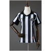 Womens Santos Away Jersey 2026/27 front view with black and white stripes and gold-trimmed polo collar