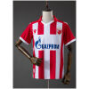 Mens Red Star Belgrade Home Jersey 2026/27 front view with red and white stripes and Gazprom sponsor