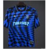 Mens Argentina x Thrasher x AFA Blue Checkered Collaboration Jersey 2026 front view with blue checkerboard print and Thrasher logo