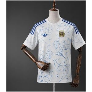 Mens Argentina Originals All Over Print Jersey 2026 Mens Argentina Originals All Over Print Jersey 2026 front view in white with blue filigree pattern