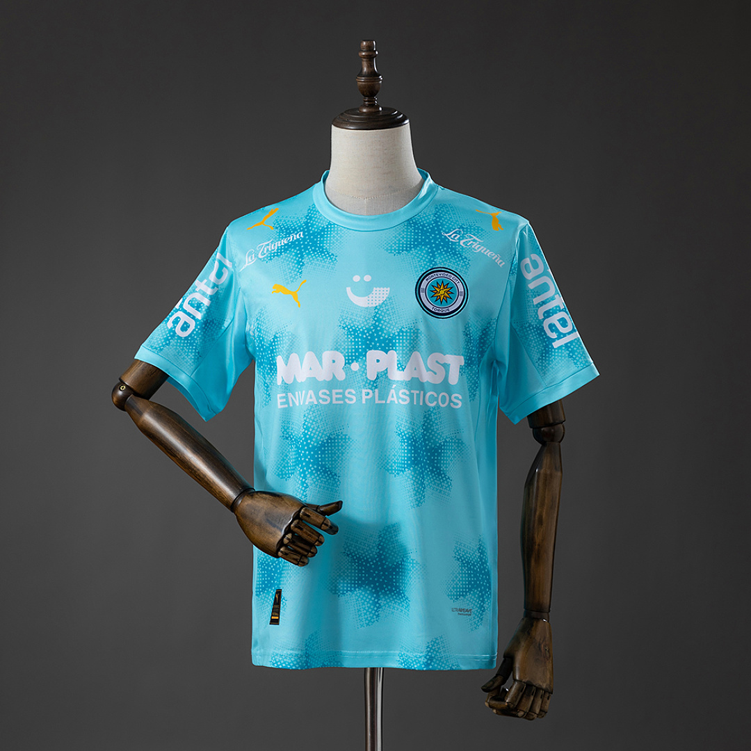 Mens Montevideo City Torque Home Jersey 2026/27 Mens Montevideo City Torque Home Jersey 2026/27 front view in sky blue with cyan halftone graphics