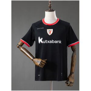 Mens Athletic Bilbao Away Jersey 2026/27 front view in black with centered crest and red trim