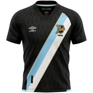Mens Guatemala Away Jersey 2026 black shirt front view with blue diagonal sash