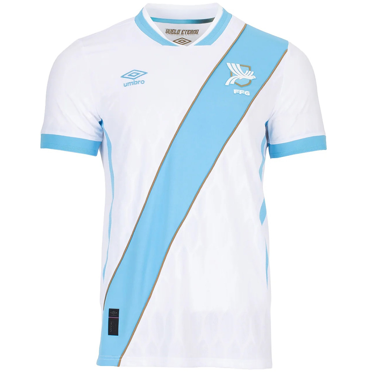 Mens Guatemala Home Jersey 2026 Mens Guatemala Home Jersey 2026 white shirt front view with blue diagonal sash