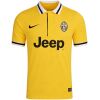 Mens Juventus Retro Away Jersey 2013/14 front view in yellow with white polo collar and Jeep sponsor