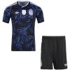 Mens Argentina Away Kit 2026 full uniform set front view with black blue filigree jersey and shorts
