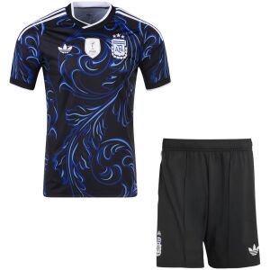 Mens Argentina Away Kit 2026 Mens Argentina Away Kit 2026 full uniform set front view with black blue filigree jersey and shorts