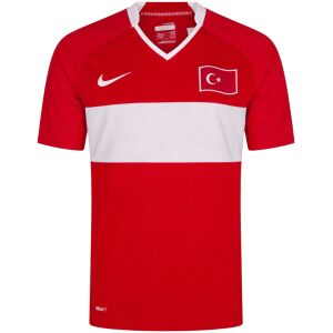 Mens Turkey Retro Home Jersey 2008 front view in red with bold white chest band and national badge