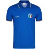 Mens Italy Retro Home Jersey 1990 front view in Azzurro blue with tricolour collar trim and FIGC crest
