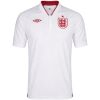 Mens England Retro Home Jersey 2012 front view in pure white with red Umbro logo and Three Lions crest