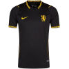 Mens Chelsea Away Jersey 2026/27 front view in black with yellow geometric trim and lion crest