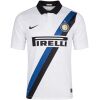 Mens Inter Milan Retro Away Jersey 2011/12 front view in white with blue and black diagonal sash and polo collar