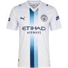 Mens Manchester City Third Jersey 2026/27 front view in white with navy and sky blue central stripe