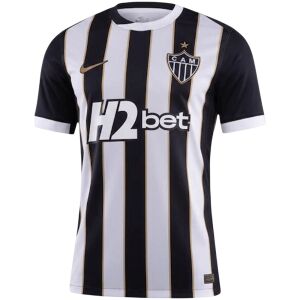 Mens Atlético Mineiro Home Jersey 2026 front view with black and white stripes and gold pinstripes