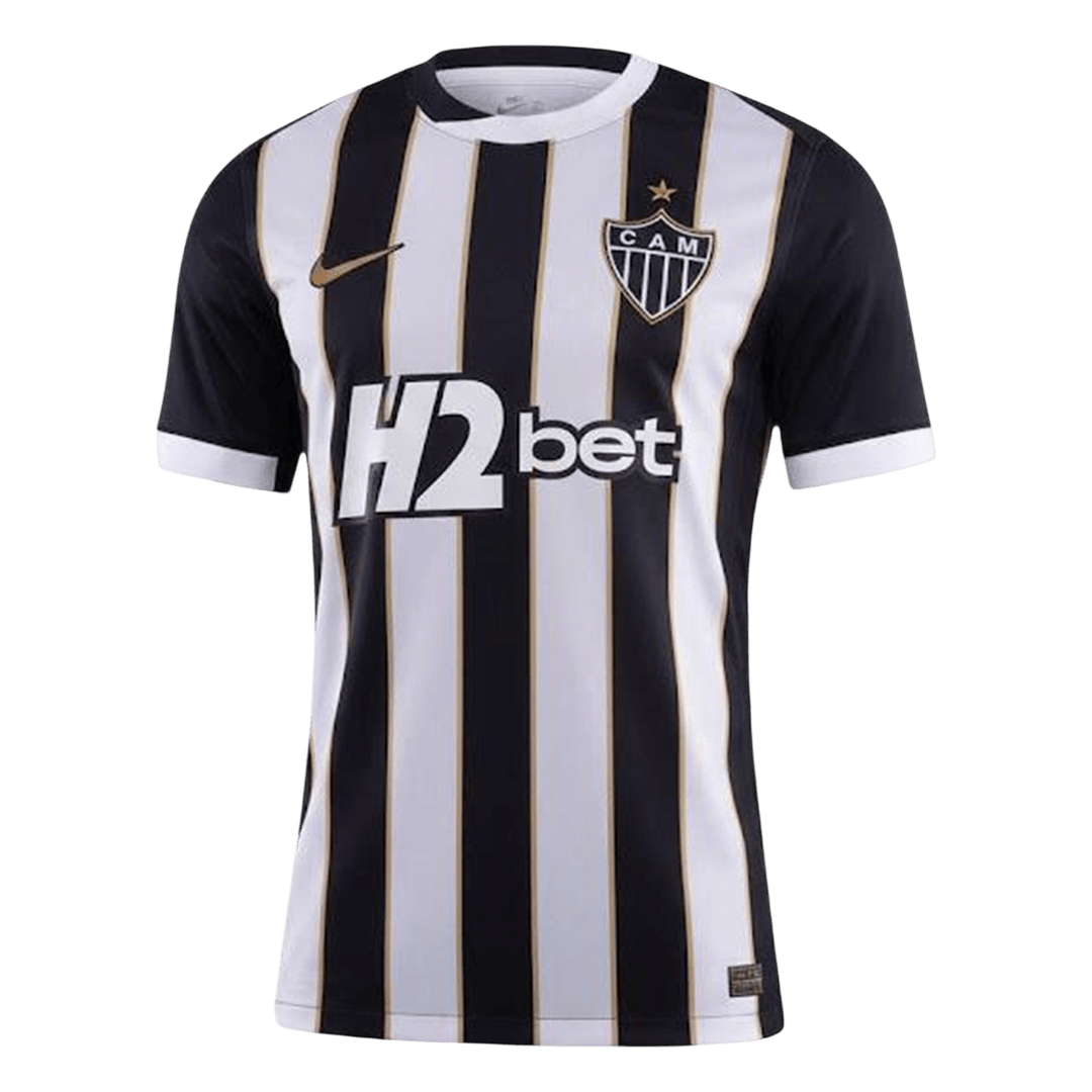 Mens Atlético Mineiro Home Jersey 2026 Mens Atlético Mineiro Home Jersey 2026 front view with black and white stripes and gold pinstripes