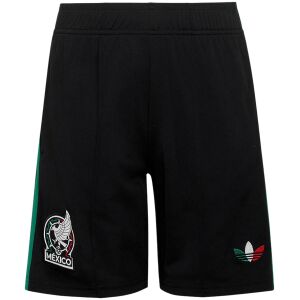 Mens Mexico Third Shorts 2026 black athletic shorts front view with green side stripes and Mexico crest