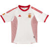 Mens Spain Retro Away Jersey 2002 front view in white with red mesh side panels and crest