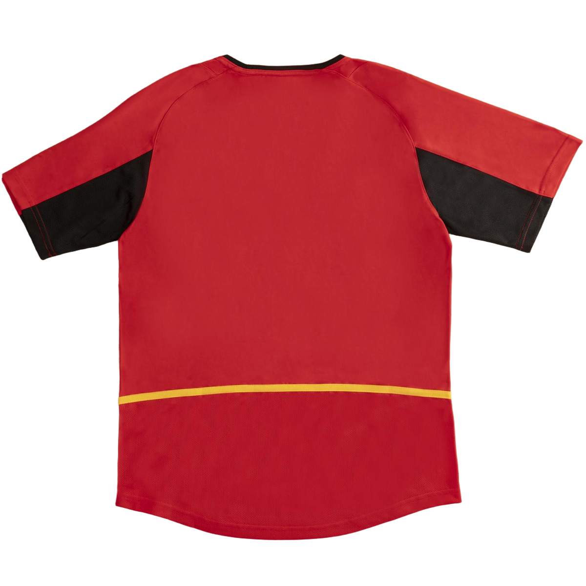 Mens Belgium Retro Home Jersey 2002 Mens Belgium Retro Home Jersey 2002 rear view showing authentic team styling