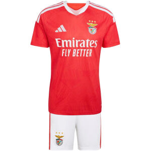 Kids Benfica Home Kit 2026/27 Kids Benfica Home Kit 2026/27 front view with red shirt and white shorts