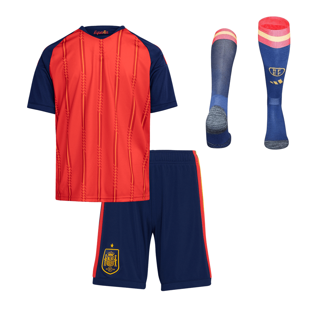 Mens World Cup Two Stars Spain Champion Uniform Home Kit 2026 Mens World Cup Two Stars Spain Champion Uniform Home Kit 2026 rear view of shirt and shorts