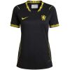 Womens Chelsea Away Jersey 2026/27 black shirt front view with cyber yellow patterned collar and yellow Chelsea lion crest