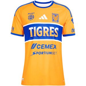 Mens Tigres UANL Home Jersey 2026/27 Mens Tigres UANL Home Jersey 2026/27 golden yellow shirt front view with royal blue chest band and TIGRES lettering