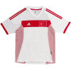 Mens Turkey Retro Away Jersey 2002 white shirt front view showing red chest band and Turkish flag crest