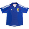 Mens Japan Retro Home Jersey 2002 front view in Samurai Blue with red piping and JFA crest
