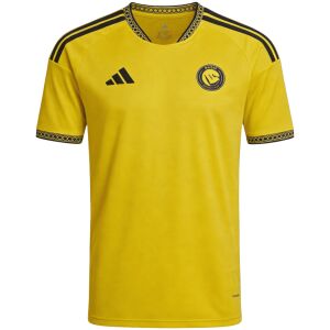 Mens Al Nassr Home Jersey 2026/27 Mens Al Nassr Home Jersey 2026/27 front view in sun yellow with black calligraphy pattern collar