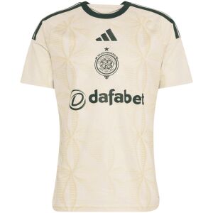 Mens Celtic Third Jersey 2026/27 front view in sand cream with centered 60th anniversary crest