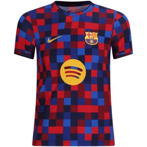 Mens Barcelona Pre-Match Jersey 2026/27 front view with Blaugrana pixel mosaic and Spotify logo