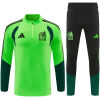 Mens Mexico Half-zip Green Training Kit Suit 2026 bright green top and black pants front view