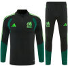 Mens Mexico Half-zip Black Training Kit Suit 2026 black top and pants front view