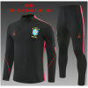 Kids Brazil Jordan Collaboration Half-zip Black/Orange Training Kit Suit 2026 black top and pants front view