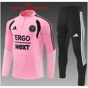 Kids Inter Miami Half-zip Pink Training Kit Suit 2026/27 front view