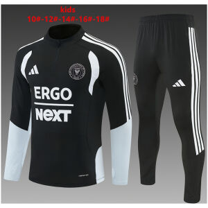 Kids Inter Miami Half-zip Black Training Kit Suit 2026/27 front view