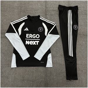 Kids Inter Miami Half-zip Black Training Kit Suit 2026/27 rear view of shirt and shorts