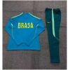 Kids Brazil Half-zip Light Blue Training Kit Suit 2026 Kids Brazil Half-zip Light Blue Training Kit Suit 2026 rear view of shirt and shorts