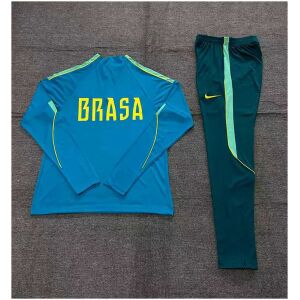 Kids Brazil Half-zip Light Blue Training Kit Suit 2026 rear view of shirt and shorts