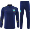 Mens Brazil Jordan Collaboration Half-zip Royal Blue Training Kit Suit 2026 royal blue drill top and pants front view