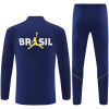 Mens Brazil Jordan Collaboration Half-zip Royal Blue Training Kit Suit 2026 Mens Brazil Jordan Collaboration Half-zip Royal Blue Training Kit Suit 2026 rear view of shirt and shorts