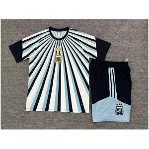 Kids Argentina Camo Blue/White Training Kit Kit 2026 rear view of shirt and shorts