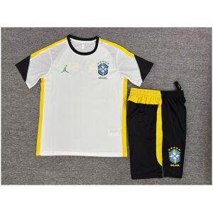 Kids Brazil Jordan Collaboration White Training Kit Kit 2026 rear view of shirt and shorts
