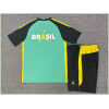 Kids Brazil Jordan Collaboration Light Green Training Kit 2026 Kids Brazil Jordan Collaboration Light Green Training Kit Kit 2026 rear view of shirt and shorts