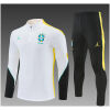 Mens Brazil Jordan Collaboration Half-zip White Training Kit Suit 2026 Mens Brazil Jordan Collaboration Half-zip White Training Kit Suit 2026 rear view of shirt and shorts