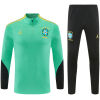 Mens Brazil Jordan Collaboration Half-zip Light Green Training Kit Suit 2026 light green top and black pants front view