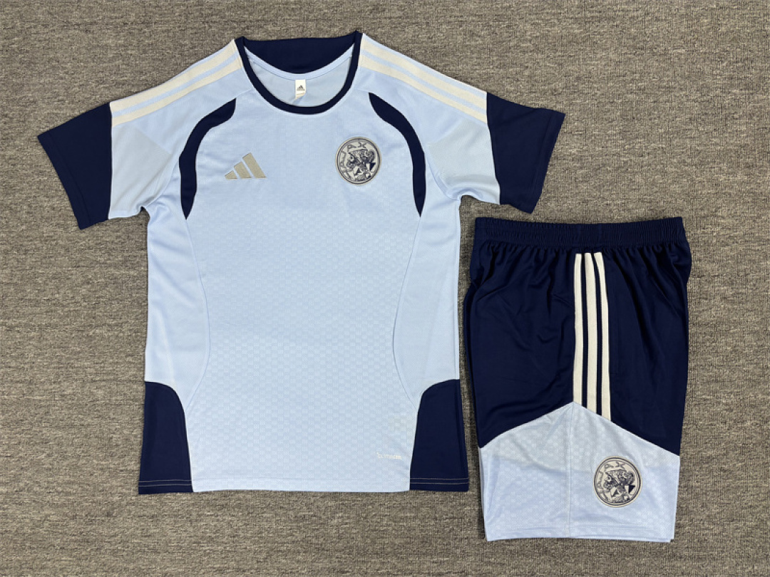 Kids Ajax Light Blue Training Kit 2026/27 Kids Ajax Light Blue Training Kit Kit 2026/27 rear view of shirt and shorts