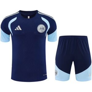 Mens Ajax Royal Blue Training Kit Kit 2026/27 royal blue training shirt and shorts front view